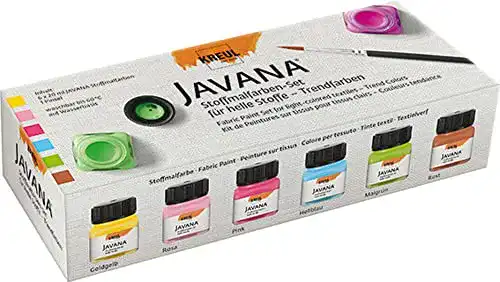 Stoffmalfarbe Kreul 90599 Javana für helle Stoffe, 6 x 20 ml