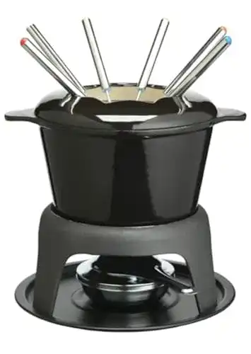 Fondue-Set Gusseisen Master Class, mit sechs Edelstahlgabeln