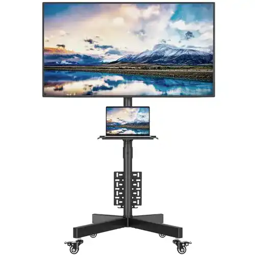 TV-Ständer BONTEC rollbar, mit Tablett, max.VESA 400×400