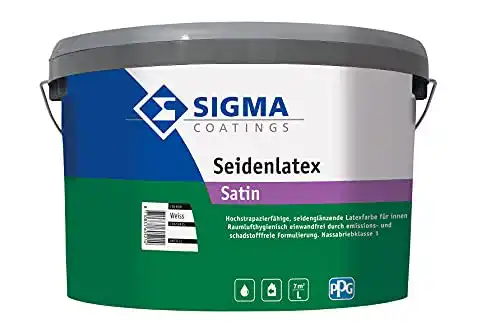 Latexfarbe Seidenglanz Sigma Seidenlatex weiss, 5L