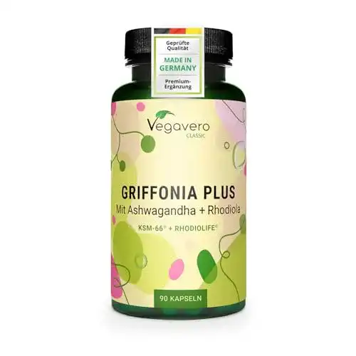 5-HTP Vegavero Kapseln | Vergleichssieger 2023* | aus Griffonia | Mit