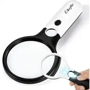 Leselupe Chefic Lupe mit Licht, 3X 45X Fach Beleuchtete mit 3 LED