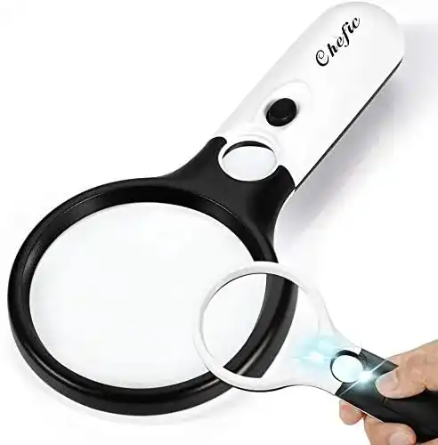 Die beste Leselupe Chefic Lupe mit Licht, 3X 45X Fach Beleuchtete mit 3 LED 2026 Test Bestseller Leselupe Chefic Lupe mit Licht, 3X 45X Fach Beleuchtete mit 3 LED