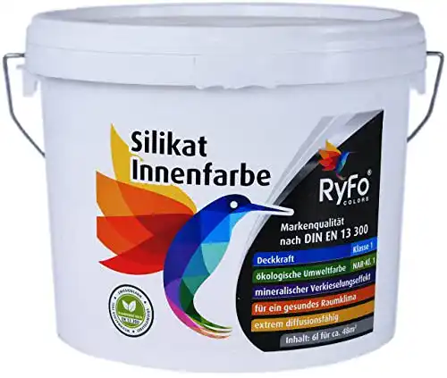 Silikatfarbe (innen) RyFo Colors Silikat Innenfarbe 6l – Mineral-Farbe