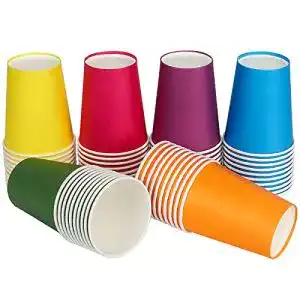 Trinkbecher YANGTE 60 Stück Pappbecher, 250 ml Mehrfarbig