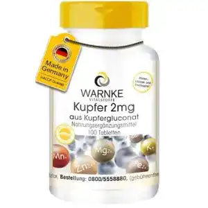 Kupfer-Tabletten WARNKE VITALSTOFFE Kupfer 2mg, 100 Tabletten
