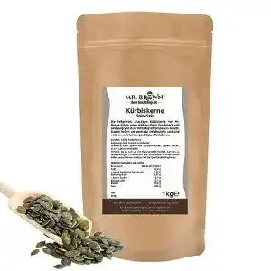 Kürbiskerne MR. BROWN ShineSkin, natur, schalenlos, zum Backen, Kochen und Garnieren (1 kg)