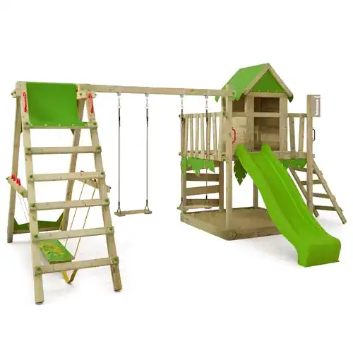Doppelschaukel mit Rutsche Fatmoose Spielturm JazzyJungle