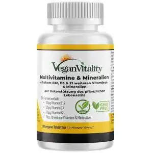 Nahrungsergänzungsmittel für Veganer Vegan Vitality, 180 Tabl.