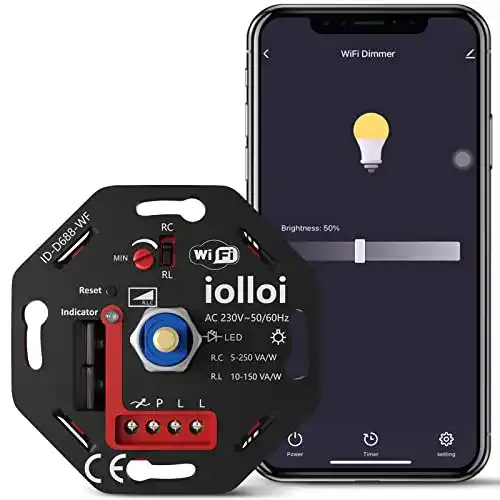 WLAN-Dimmer iolloi Universal WiFi/Wlan Dimmschalter, Smart