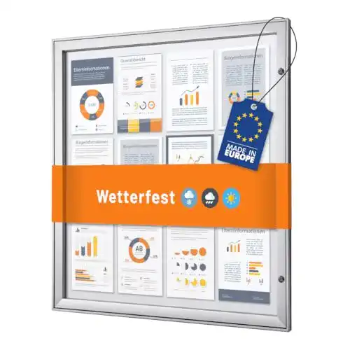 Schaukasten net-xpress 12x A4 Alu Infokasten Plakat wetterfest