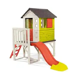 Spielhaus Smoby 810800 – Stelzenhaus – mit Rutsche, XL Spiel-Villa
