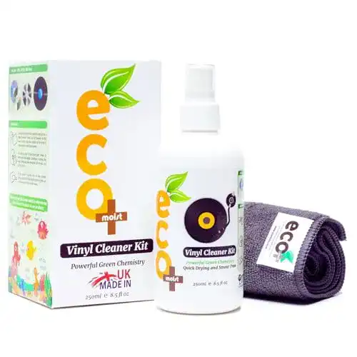 Schallplattenreiniger ecomoist® Ecomoist 250 ml, Mikrofaser-Set