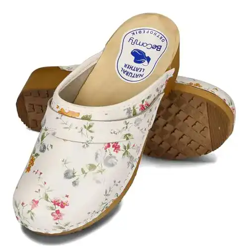 Clogs BeComfy Damen mit Schnalle Holzschuhe