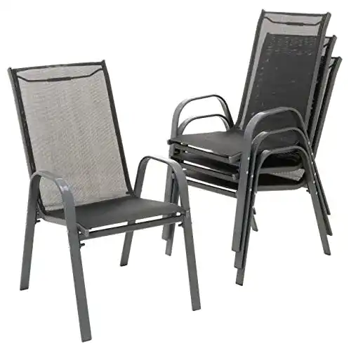 Stapelstühle Garten Nexos 4er Set Gartenstuhl, Stahl stapelbar
