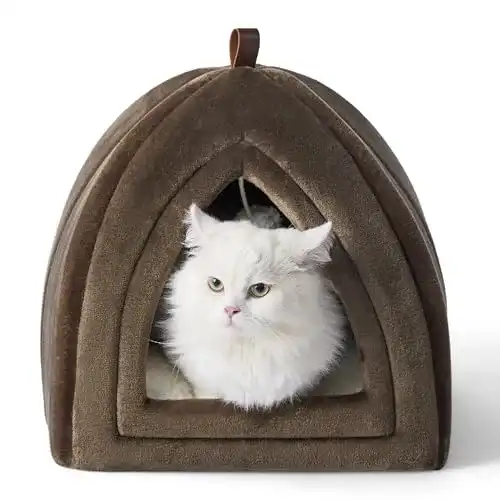 Katzenbett BEDSURE Katzenhöhle für große Katzen, waschbar