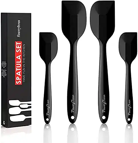 Spatel FloweryOcean 4 Silikon Hitzebeständig Spatulas BPA Frei