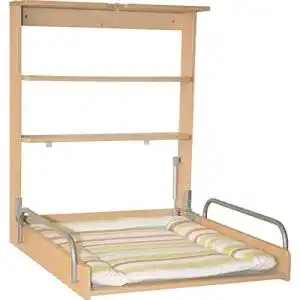 Wandwickelregal roba, klappbares sicheres Wickelregal, natur