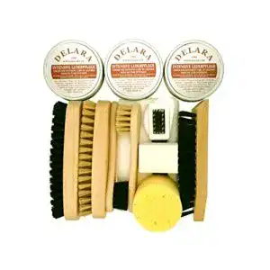 Schuhputzset DELARA 12-teiliges Schuhputz-Set mit drei Dosen