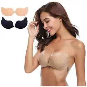 Rückenfreier BH LAVEH Sticky Bra, 2 Pack Atmungsaktive Trägerlos
