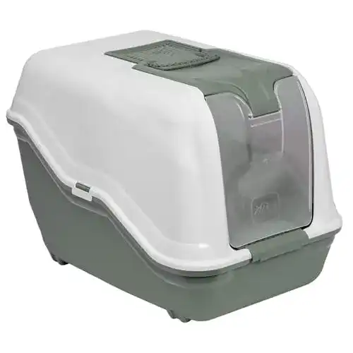 Katzenklo XXL PETGARD XXL Katzentoilette Netta Maxi Weiss-grün