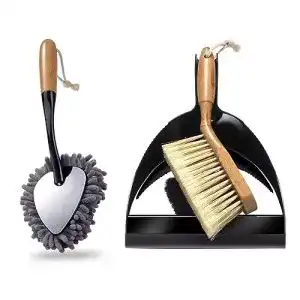 Handfeger Masthome Bambus und Schaufel Set