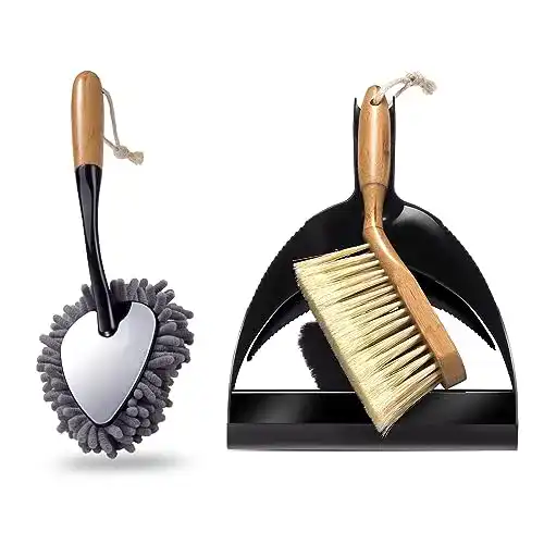 Handfeger Masthome Bambus und Schaufel Set