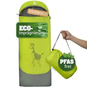 Kinderschlafsack outdoorer Dream Express Grün – aus Baumwolle