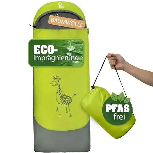 Kinderschlafsack outdoorer Dream Express Grün – aus Baumwolle