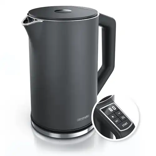 Design-Wasserkocher Arendo, Edelstahl, 1,5 Liter, 2200 W