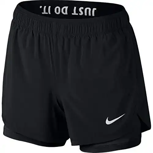 Nike-Shorts Damen Nike Damen Flex 2in1 Trainingsshorts, Schwarz