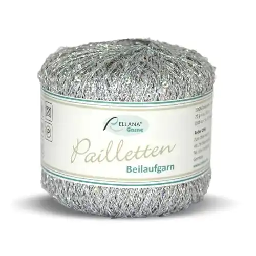 Glitzerwolle Rellana Pailletten Beilaufgarn, 25 Gramm = 325 Meter