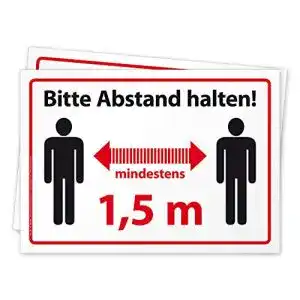 Abstand-halten-Aufkleber briefbogen.de 2 hochwertige Aufkleber