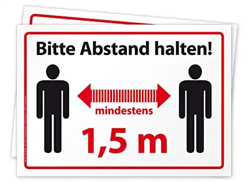 Abstand-halten-Aufkleber briefbogen.de 2 hochwertige Aufkleber