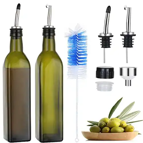 Essig-Öl-Spender QYONLINE Ölflasche Essigflasche Glas 445ml