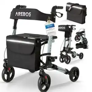 Rollator mit Luftbereifung Arebos Leichtgewicht Rollator