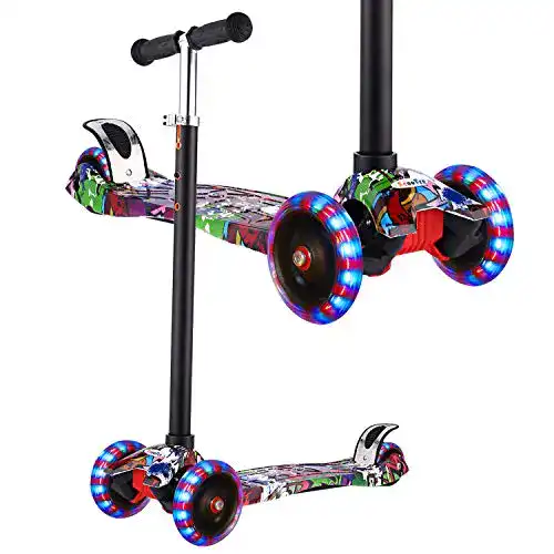 Kickboard WeSkate Roller Kinder Dreiradscooter mit PU LED