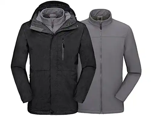 3-in-1-Jacke Herren Mapamyumco Herren Soft Shell Jacke Winterjacke 3
