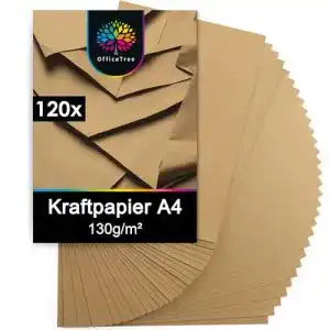 Kraftpapier OfficeTree A4 100g, 50 Blätter Kartonpapier A4
