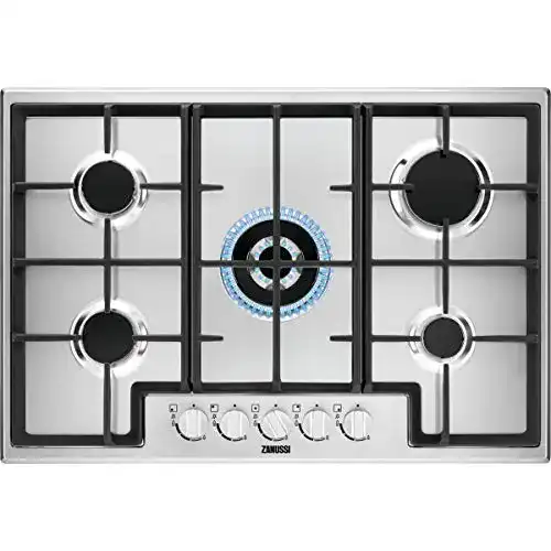 Gaskochfeld 5-flammig Zanussi ZGH76524XS, Frontbedienung