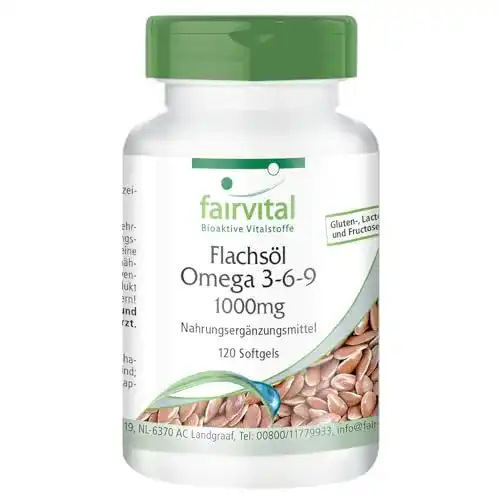 Leinöl-Kapseln fairvital Omega-3-6-9 Kapseln, 120 Softgels