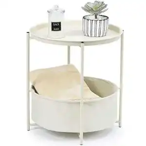 Beistelltisch KINGRACK Couchtisch, rund, abnehmbares Tablett