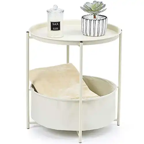 Beistelltisch KINGRACK Couchtisch, rund, abnehmbares Tablett