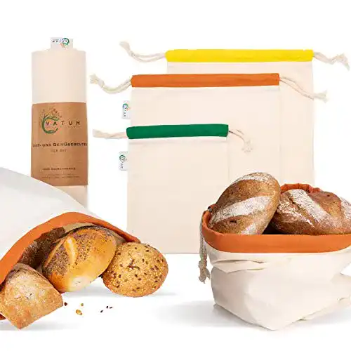 Brotbeutel Vatum 3er Set aus Bio Baumwolle inkl. E-Book
