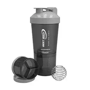 Shaker Best Body Nutrition Eiweiß US Bottle schwarz/silber 600 ml