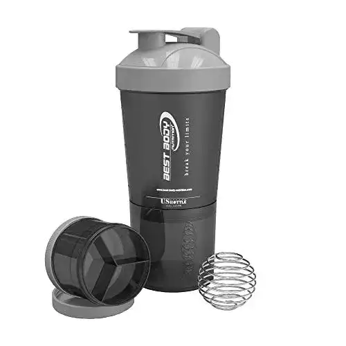 Shaker Best Body Nutrition Eiweiß US Bottle schwarz/silber 600 ml