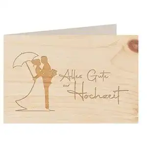 Hochzeitskarte myZirbe Holzgrußkarte – ALLES GUTE ZUR HOCHZEIT