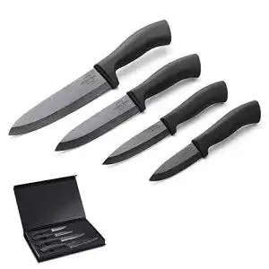 Keramikmesser SILBERTHAL Set schwarz, 4 Keramik-Küchenmesser