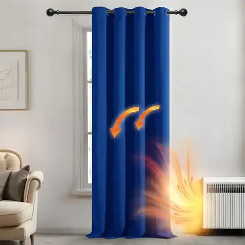 Akustikvorhang Deconovo Blickdicht, 242×132 cm Königsblau