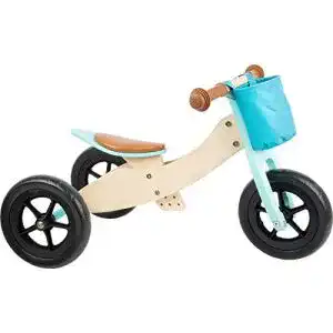 Laufdreirad Small Foot 11609 Laufrad-Trike Maxi 2 in 1 Türkis aus Holz